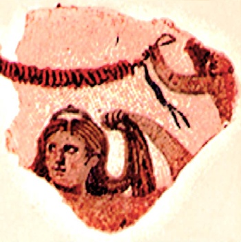 Particolare della toilette di Venere, mosaico conservato al Museo del Bardo