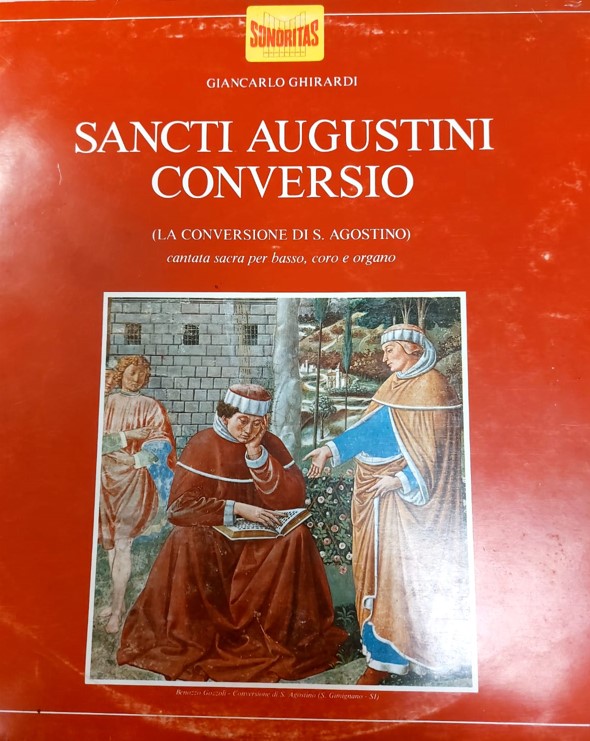 La copertina del CD musicale con incisa l'opera di Giancarlo Ghirardi dal titolo Sancti Augustini Conversio