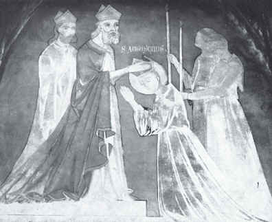 Il vescovo Megalio consacra Agostino vescovo: affresco nella chiesa di Rabastens