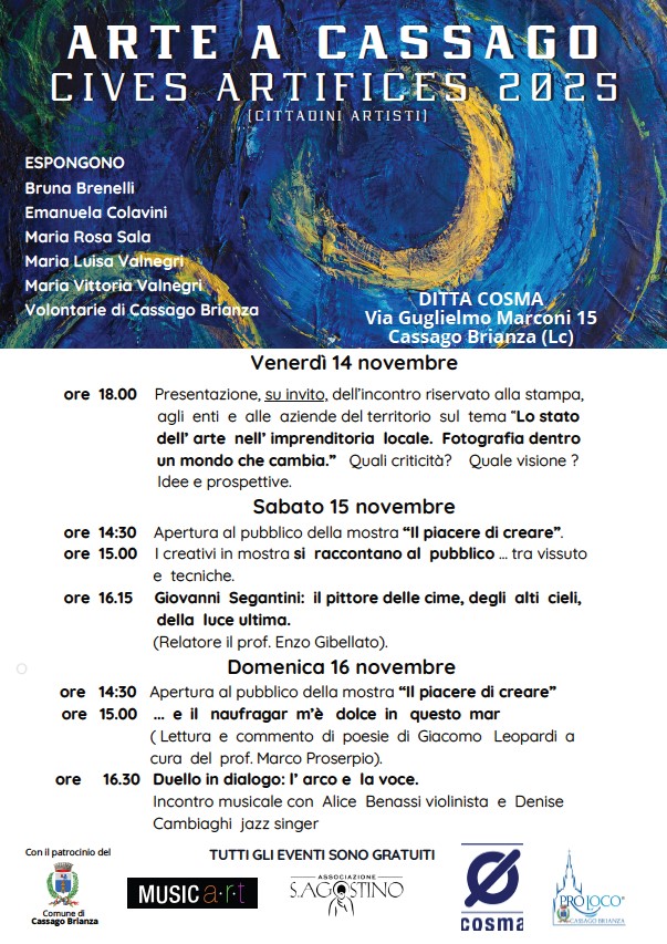 La locandina degli incontri in programma