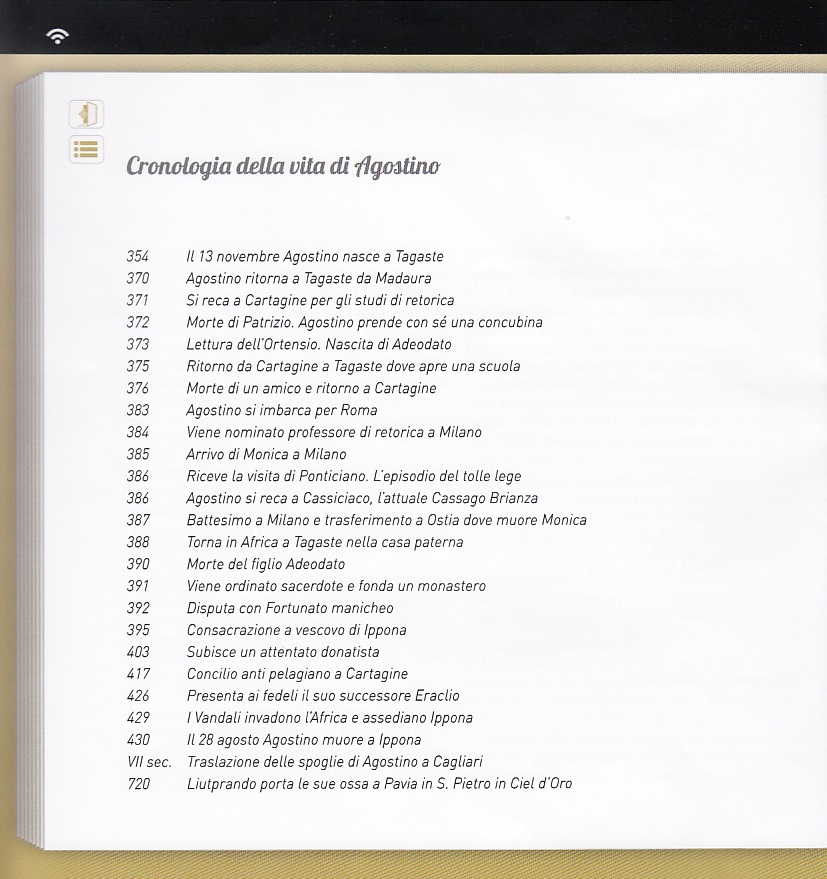 Cronologia della vita di Agostino