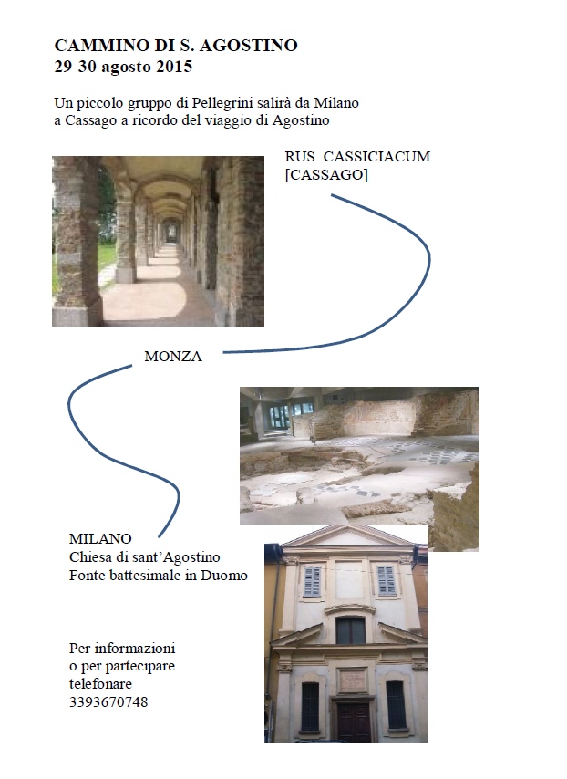 Il percorso dei pellegrini da Milano a Cassago