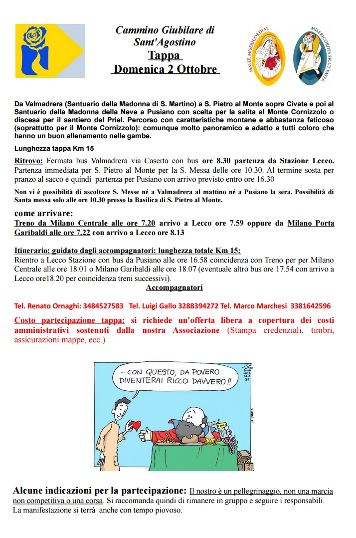 La locandina della tappa del 2 ottobre 2016 da Valmadrera a Civate