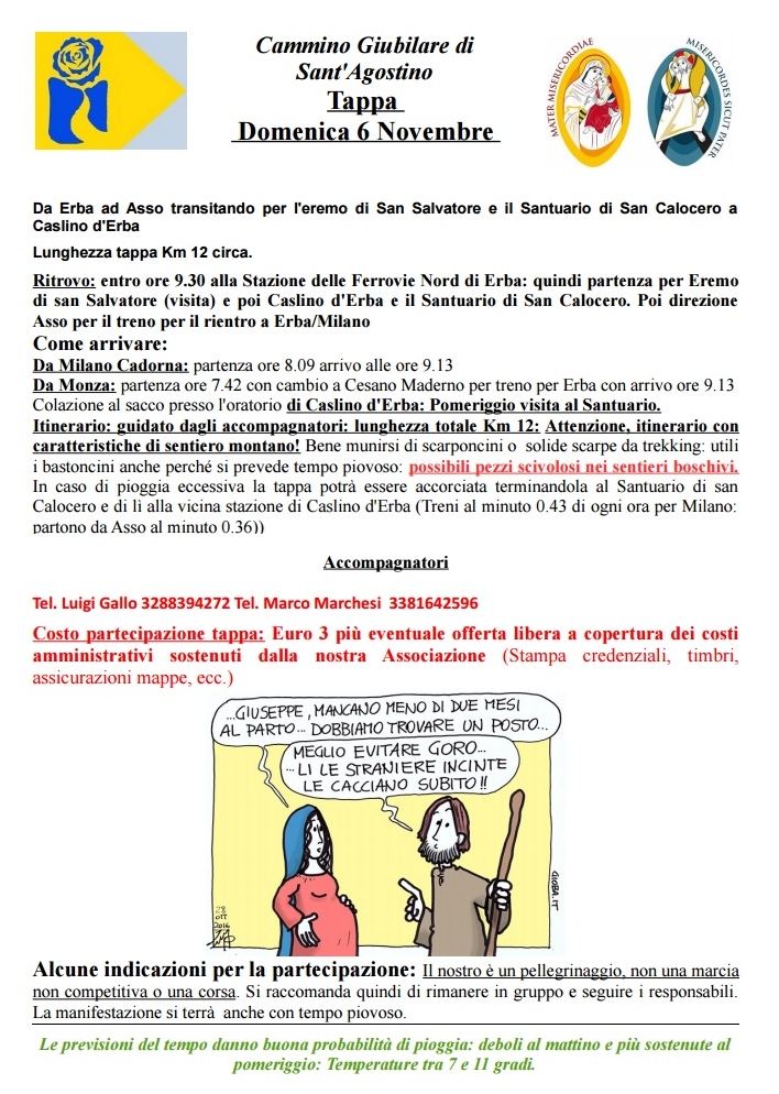 La locandina della tappa del 6 novembre 2016 da Erba ad Asso