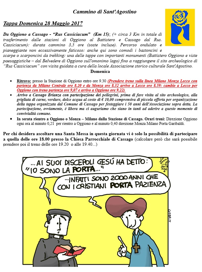 La locandina della tappa del 28 maggio 2017 da Oggiono a Cassago