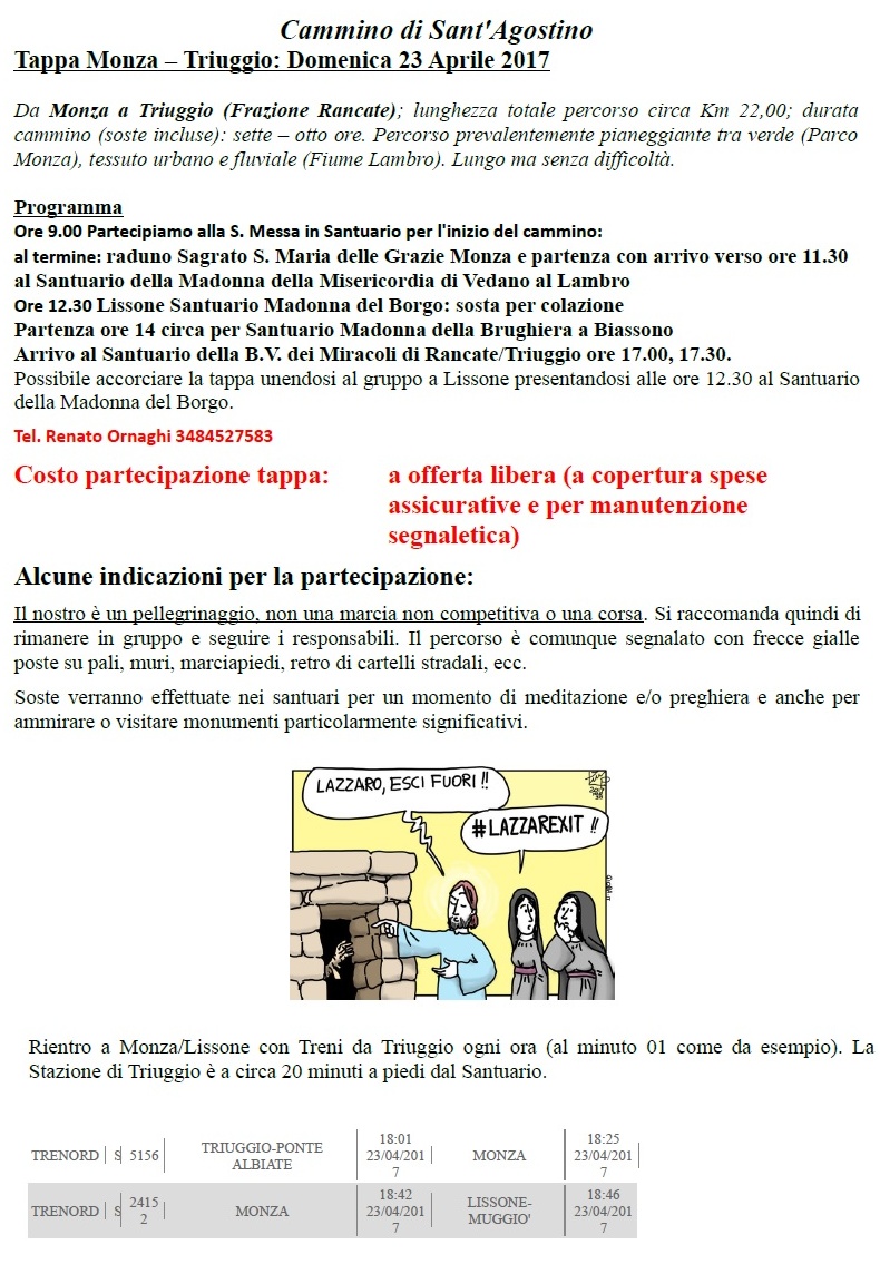La locandina della tappa del 23 aprile 2017 da Monza a Triuggio
