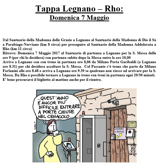 La locandina della tappa del 7 maggio 2017 da Legnano a Rho