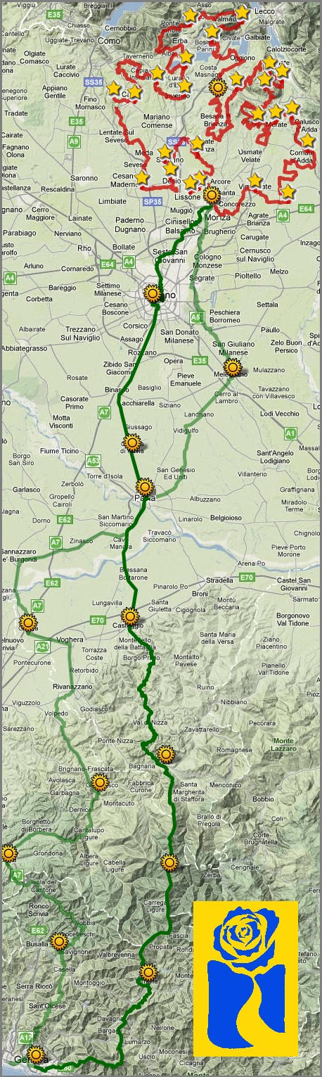 Il percorso del Cammino di sant'Agostino