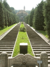 La scalinata del Santuario della Madonna del Bosco