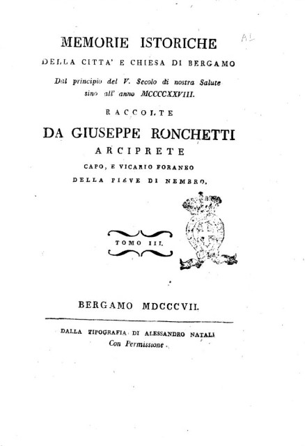 Il frontespizio del volume