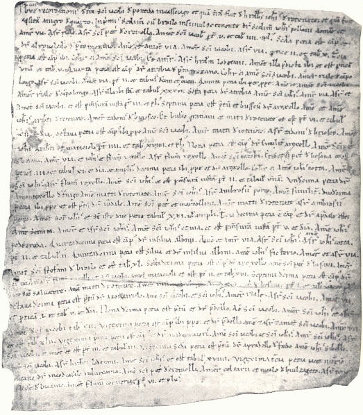 Pergamena 4487 del XII secolo che elenca le terre di Cassago di propriet del monastero di san Giacomo di Pontida