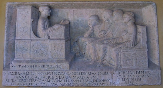 Lapide di Franciscus Curtius insegnante all'Universit di Pavia