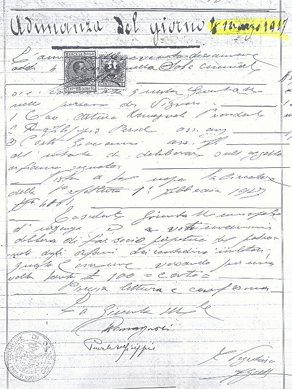 La delibera del Consiglio Comunale di Cassago a favore degli orfani di guerra