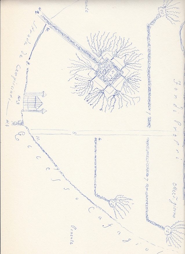 Disegno che illustra lo svilupo della canalizzazione delle acque