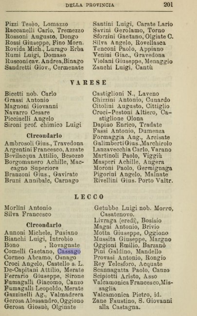 La pagina con la descrizione delle Farmacie del lecchese