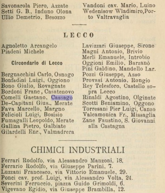 La pagina con la descrizione delle Farmacie del lecchese