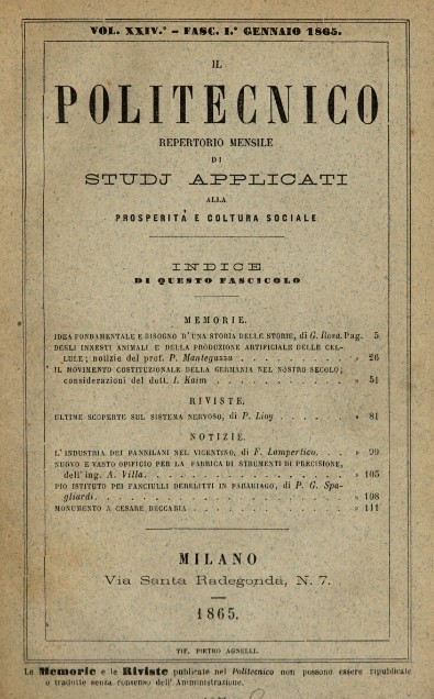 L'indice del volume del Politecnico