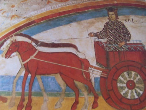 Affresco con il mitologico carro del sole ad Angera