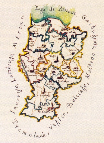 La "Squadra di Nibionno" disegno del XVIII secolo dalla Biblioteca Ambrosiana, Ms. A. 328, fol. 34
