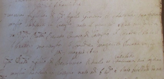 Alessandro Masnaga compadre al battesimo nel 1629 di Francesco Giussano