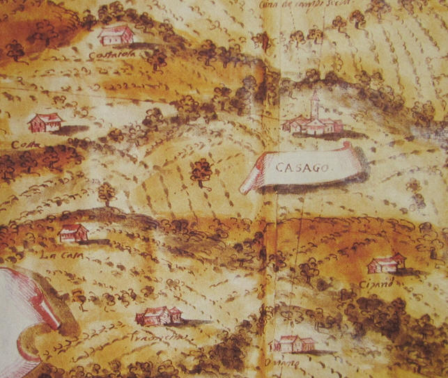 Mappa seicentesca della campagna di Cassago