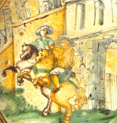 Ceramica da Montelupo con scene di combattimento