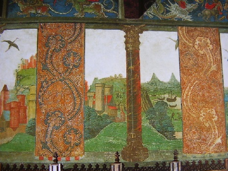 Paesaggio con città e castelli medioevali
