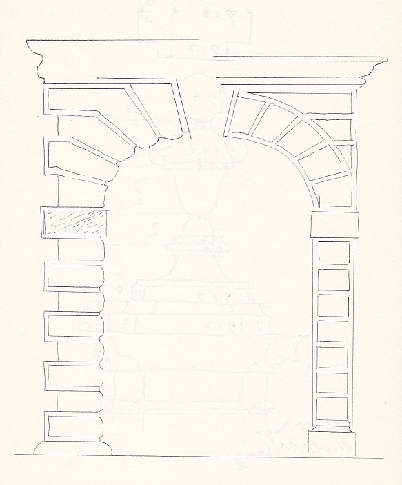 Disegno per la costruzione del Rastrello sullo stradone per Cremella