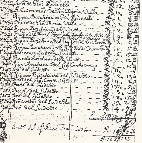 Foglio del catasto cassaghese