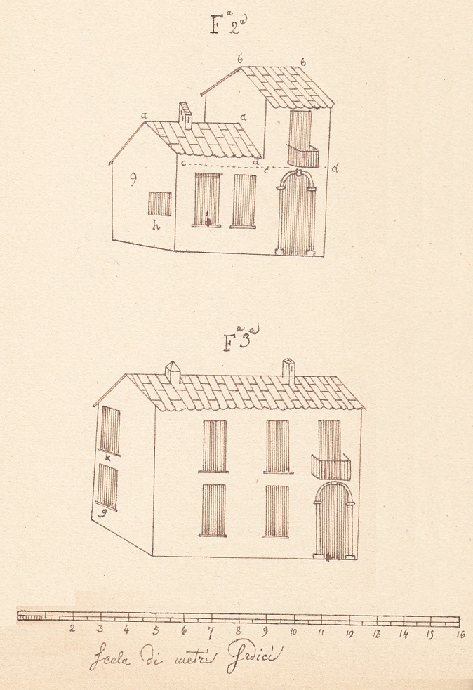 La Casa della Torre in un disegno settecentesco