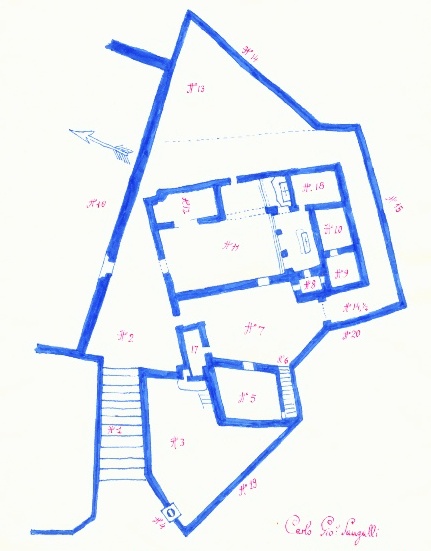 Il complesso della chiesa e della canonica medioevali nel 1756