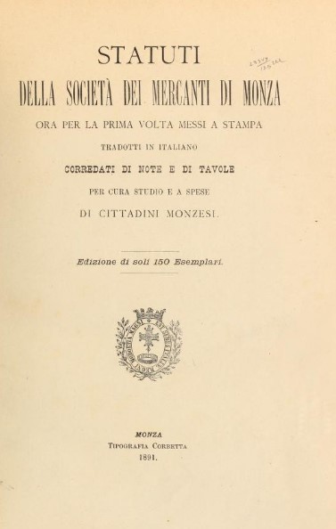 Il frontespizio del libro