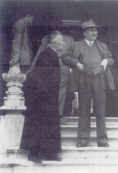 Alessandro Pizzi con don Buzzi all'Istituto don Guanella di Cassago