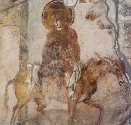 La fuga in Egitto, affresco a Castel Seprio forse del VI-VII secolo