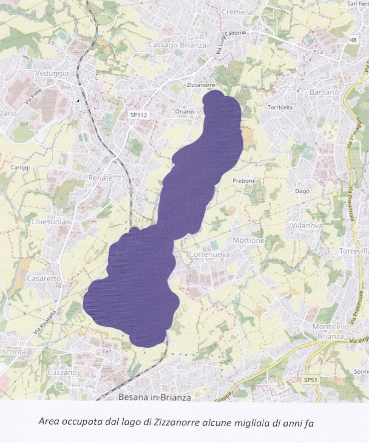 Ricostruzione dell'area occupata dal lago