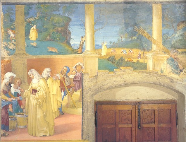 Sei miracoli di santa Brigida in tre scene distinte