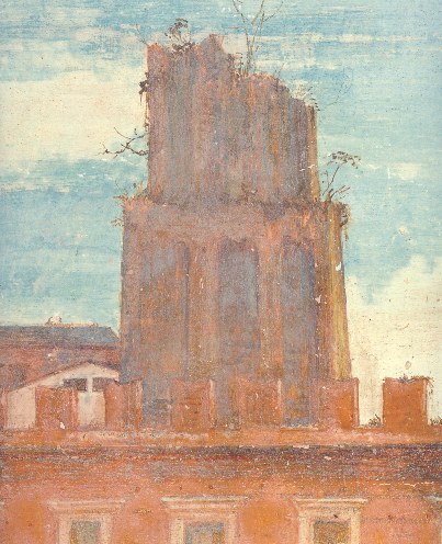 Rudere della romana Torre delle Milizie che abbellisce l'architettura cittadina