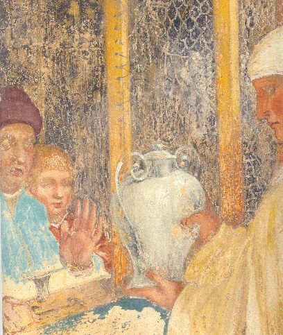 L'argentiere e il suo garzone ricusano di rompere il vaso d'argento che Brigida offre loro