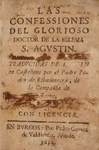 Edizione spagnola delle Confessioni edita a Burgos nel 1654