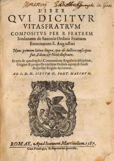 Edizione a stampa dell'opera datata Roma 1587