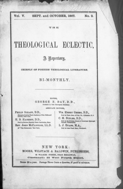 La copertina del volume V di Theological Eclectic
