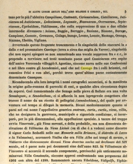 Il brano relativo al Cassiciacum agostiniano