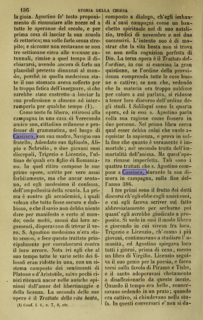 Il brano relativo al Cassiacom agostiniano