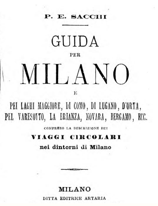 Il frontespizio del libro di Edoardo Sacchi
