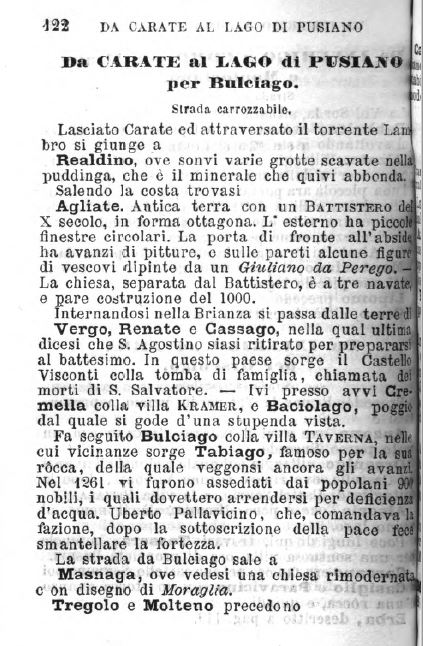 La pagina del libro di Edoardo Sacchi che cita Cassago