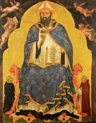 Agostino consegna la sua regola ai monaci