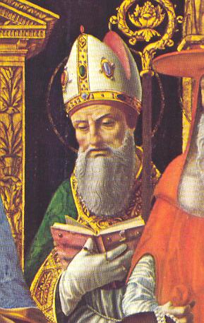 Immagine di sant'Agostino nella Pala sforzesca
