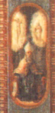 Agostino fra il latte della Vergine e il sangue di Cristo, particolare della pala di Semino Cesare e Alessandro a Loano