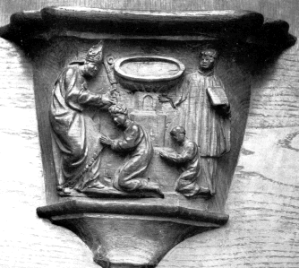 Il Battesimo di Agostino, particolare dal Coro della chiesa di santa Gertrude a Lovanio