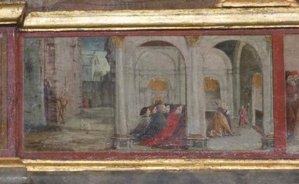 Sant'Agostino in preghiera con i suoi discepoli